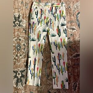 Colorful Cactus Print Womens Pants